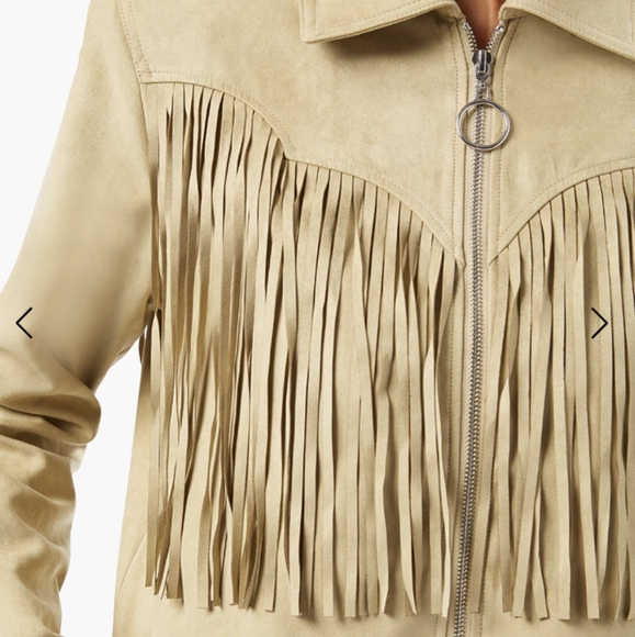 NWT - WeWoreWhat Faux Suede Fringe Jacket (sold out item) - Size Small - Picture 3 of 6